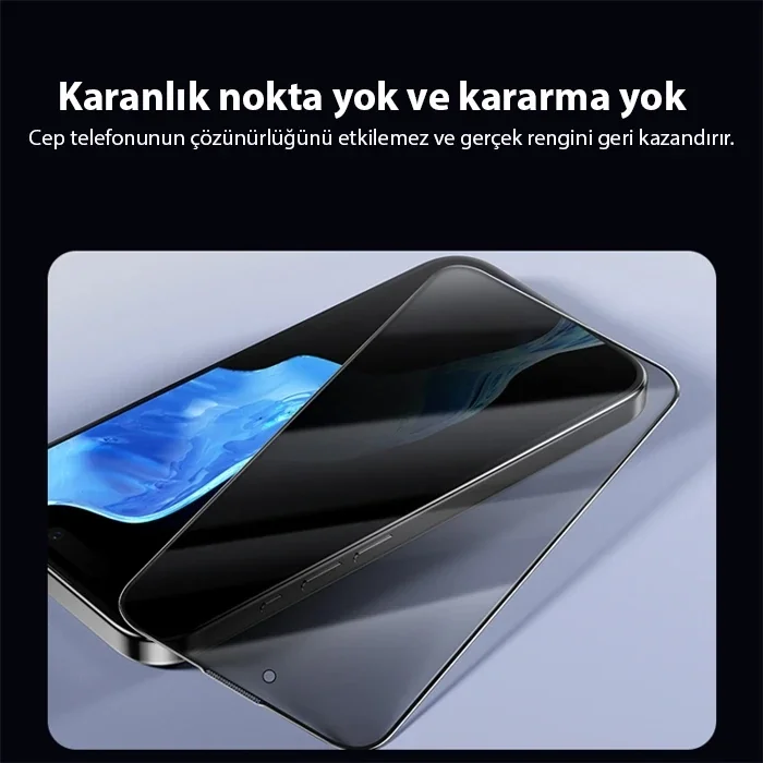 Ally iPhone 15 Pro Max Privacy Hayalet Full Koruma Tempered Cam Ekran Koruyucu-(5775)
