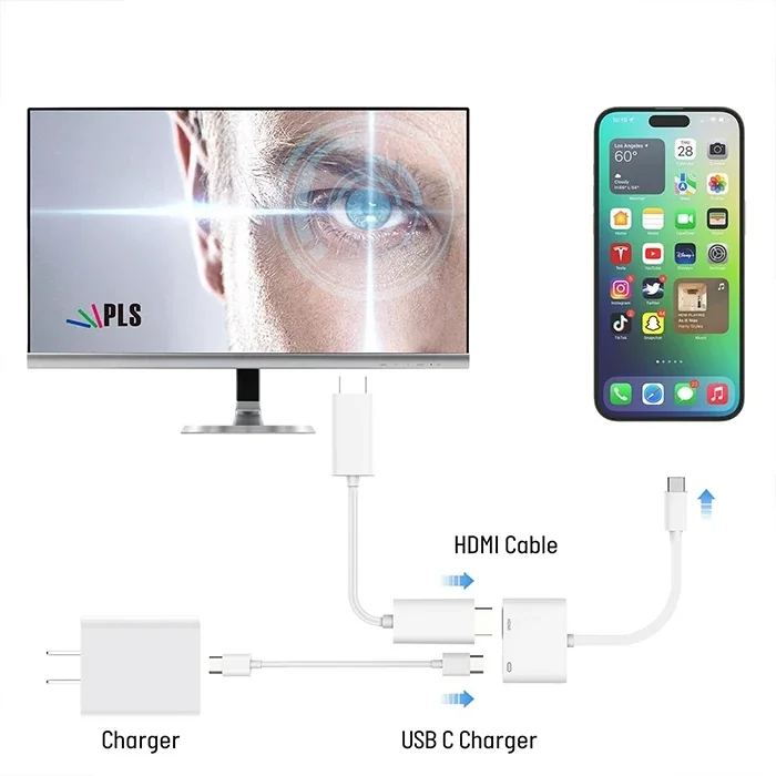 ALLY  İPhone 15 Type-c to Type-c + HDMI Çevirici Kablo Dijital AV Adaptörü-(5775)