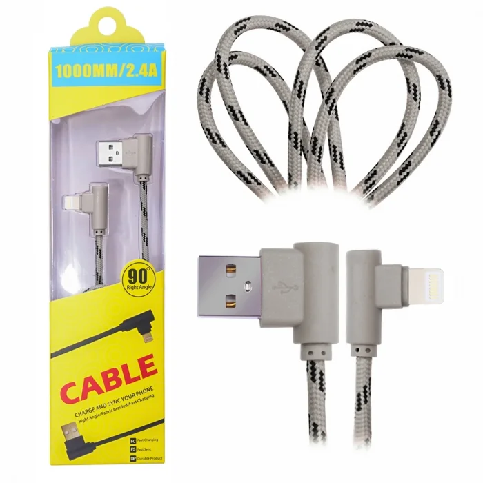 Ally İphone Lightning  Eğik Başlı Halat Usb Kablo 1metre-(5775)