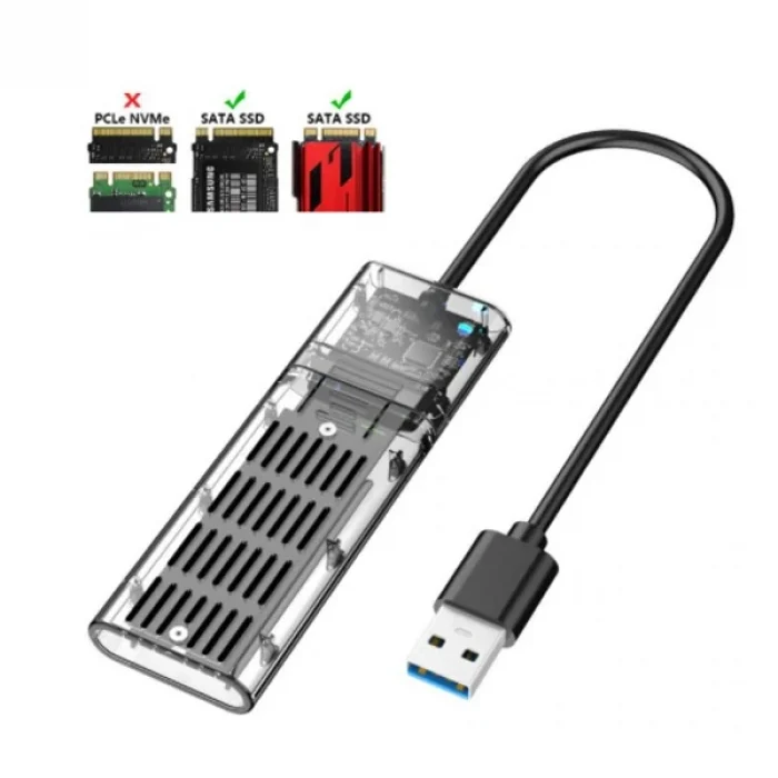 ALLY M.2 Sata USB 3.0 Gen1 SSD Harddisk Kutusu  M.2 NGFF- JMS578 Kapaklı-(5775)