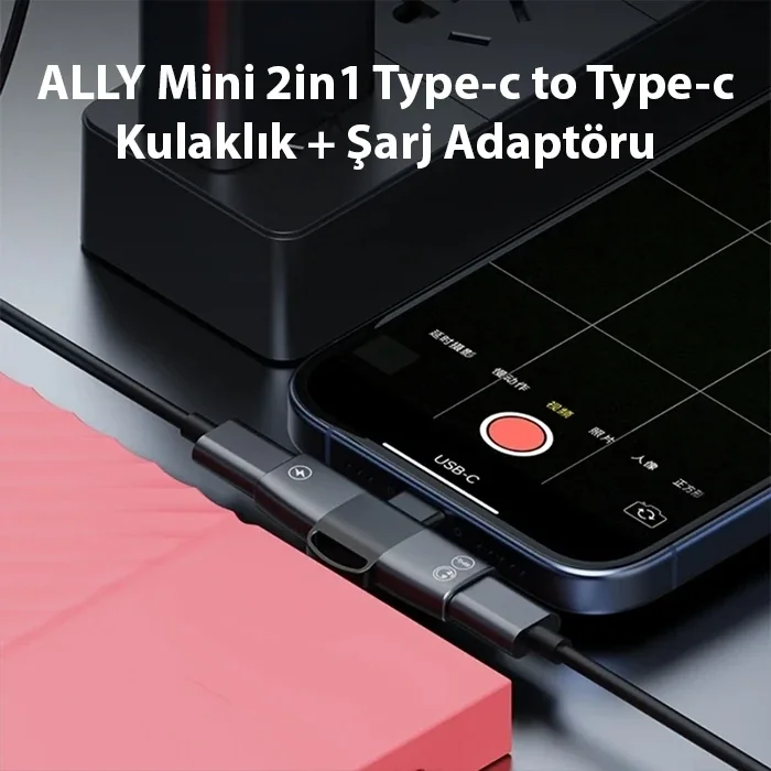 ALLY Mini 2in1 Type-c to Type-c Kulaklık + şarj Adaptöru-(5775)