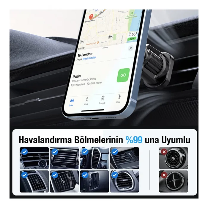 ALLY ML-223 MagSafe Araç İçi Telefon Tutucu-(5775)