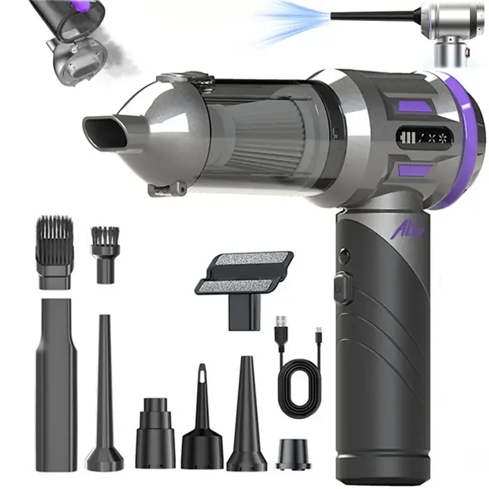 ALLY Powerjet Pro 20000pa Güçlü Portatif 3 Kademeli Tasinabilir Vakumlu Kablosuz Üflemeli Mini Araç Süpürgesi-(5775)