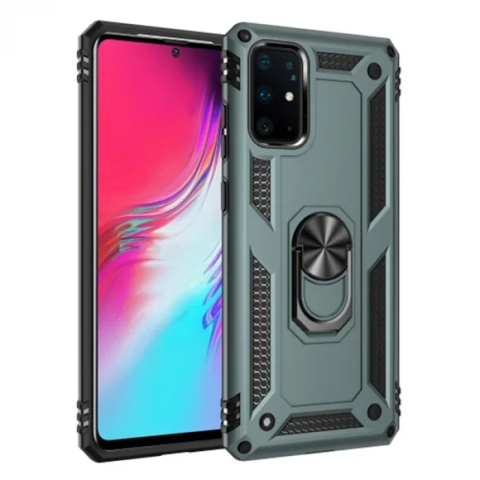 Ally Sm Galaxy S20+ Plus Yüzüklü Kılıf Armor Shockproof Ring kılıf-(5775)