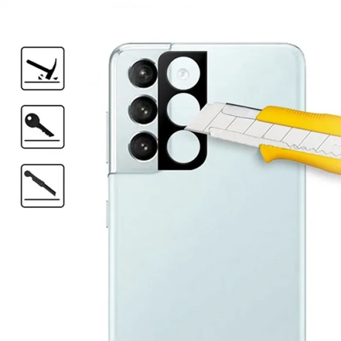 ALLY SM Galaxy S21+Plus HD 3D Full Tempered Cam Kamera Koruyucu-(5775)