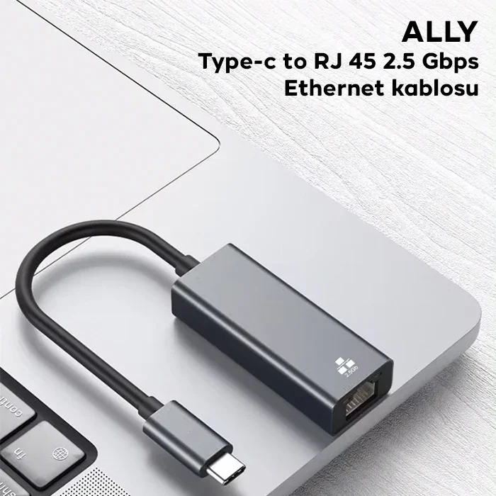 ALLY Type-c to RJ 45 2.5 Gbps Ethernet kablosu-(5775)