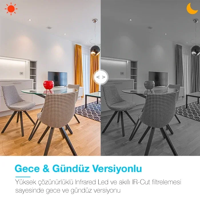 ALLY V380 1080P HD Gece Görüşlü Hareket Sensörlü WIFI Güvenlik Kamerası-(5775)