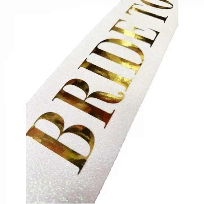 Altın Renk Yazılı Bride To Be Simli Kuşak Kemer