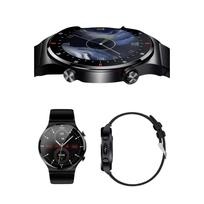 Amoled Ekran Metal Deri Silikon Kordonlu Uyku ve Sağlık Takibi