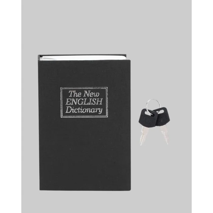 Anahtarlı Gizli Kitap Kasa – Metal İç Yapı Kamuflajlı Sözlük Tasarım