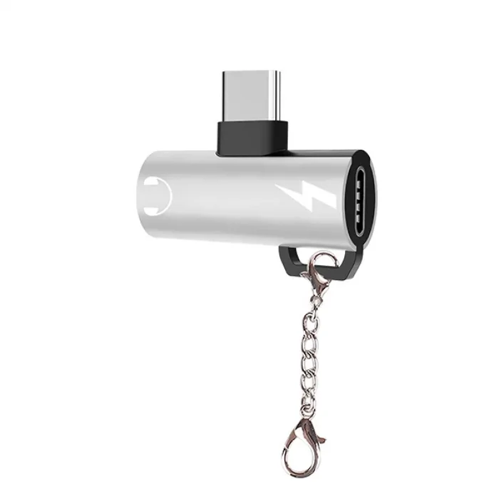 Anahtarlık Dual Usb Type C Şarj Dönüştürücü Başlık Adaptör-(5775)