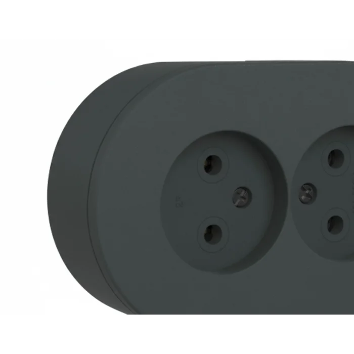 Antrasit Çiftli Sıva Üstü Topraklı Priz – Modern Elektrik Tasarımı