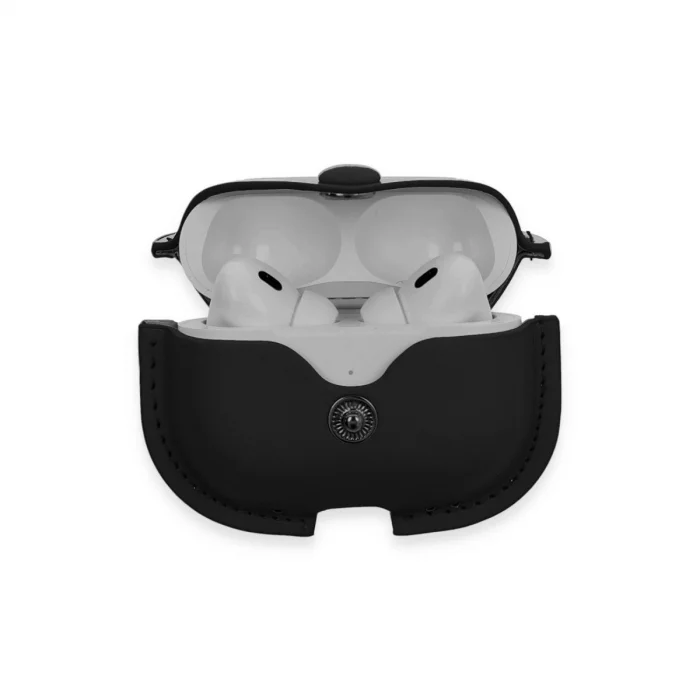 Apple Airpods Pro 2 (2.nesil) Çanta Deri Kılıf - Siyah