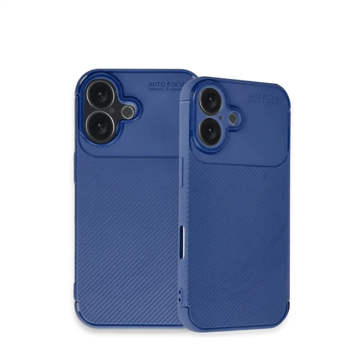 Apple İphone 16 Kılıf Auto Focus Karbon Kapak - Lacivert