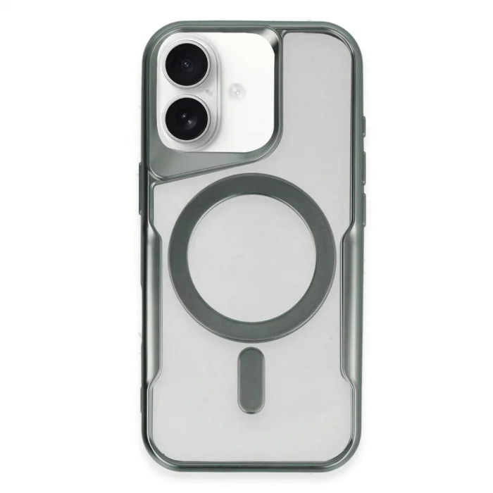 Apple İphone 16 Kılıf Boyi Magsafe Silikon Kapak - Yeşil
