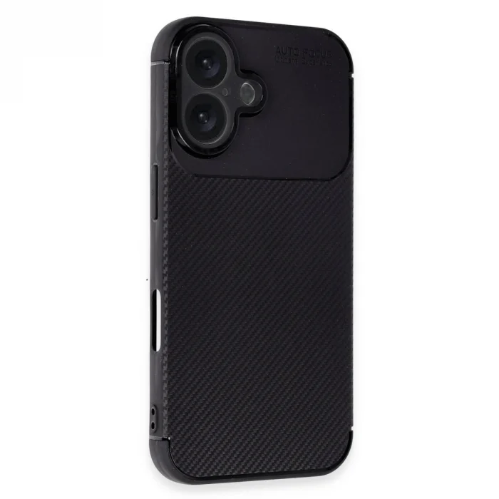 Apple İphone 16 Plus Kılıf Auto Focus Karbon Kapak - Siyah