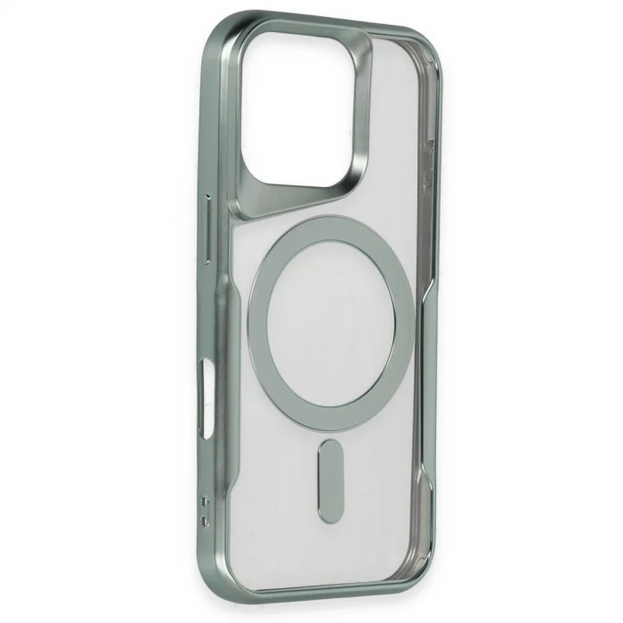 Apple İphone 16 Pro Kılıf Boyi Magsafe Silikon Kapak - Yeşil