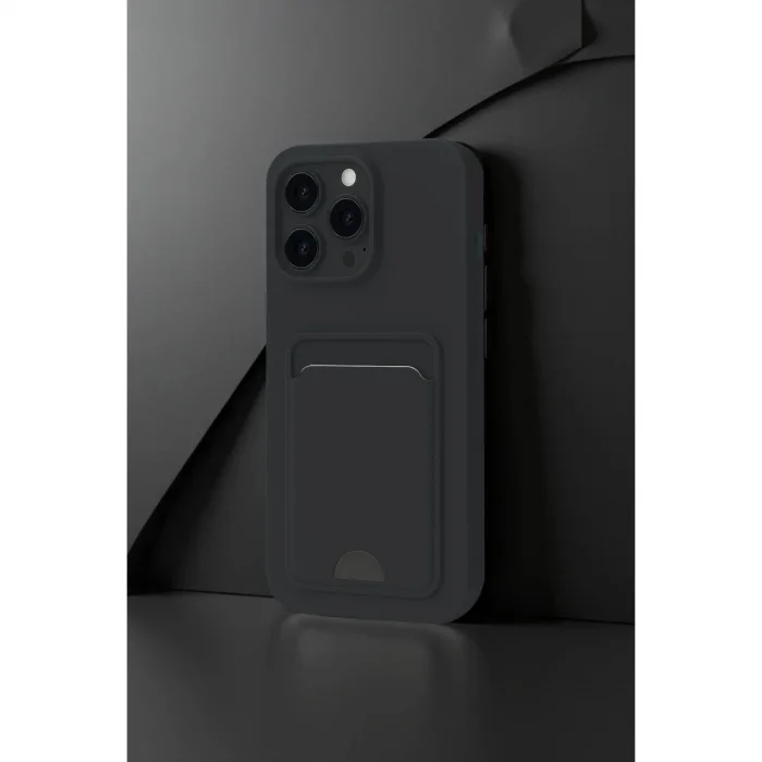 Apple İphone 16 Pro Kılıf Kelvin Kartvizitli Silikon - Koyu Yeşil