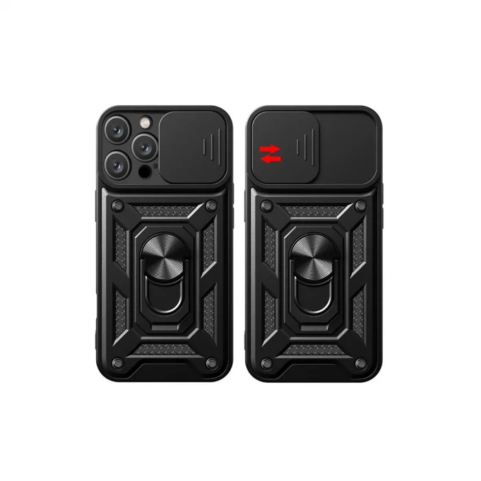 Apple İphone 16 Pro Kılıf Pars Lens Yüzüklü Silikon - Gümüş