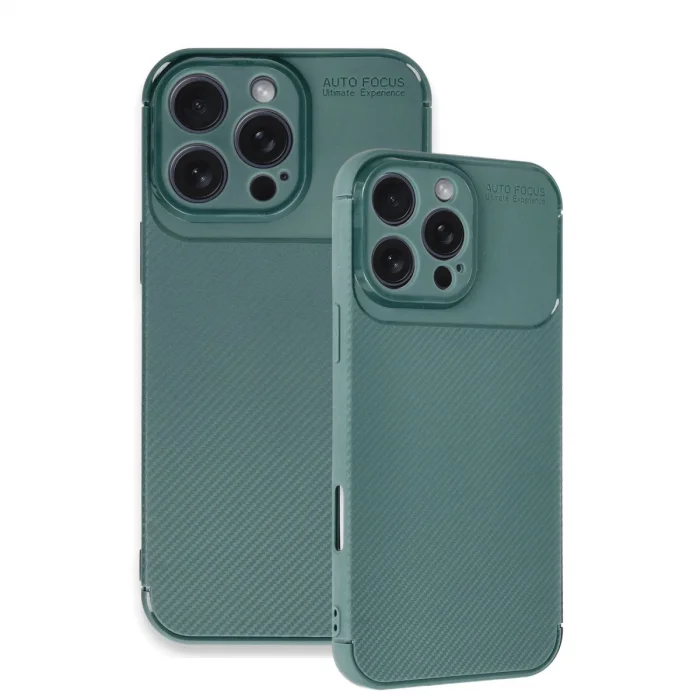 Apple İphone 16 Pro Max Kılıf Auto Focus Karbon Kapak - Koyu Yeşil