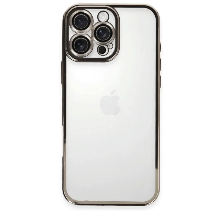 Apple İphone 16 Pro Max Kılıf Razer Lensli Silikon - Titanyum Gri