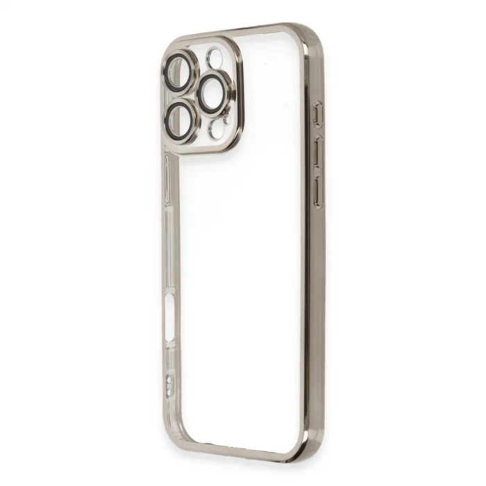Apple İphone 16 Pro Max Kılıf Razer Lensli Silikon - Titanyum Gri
