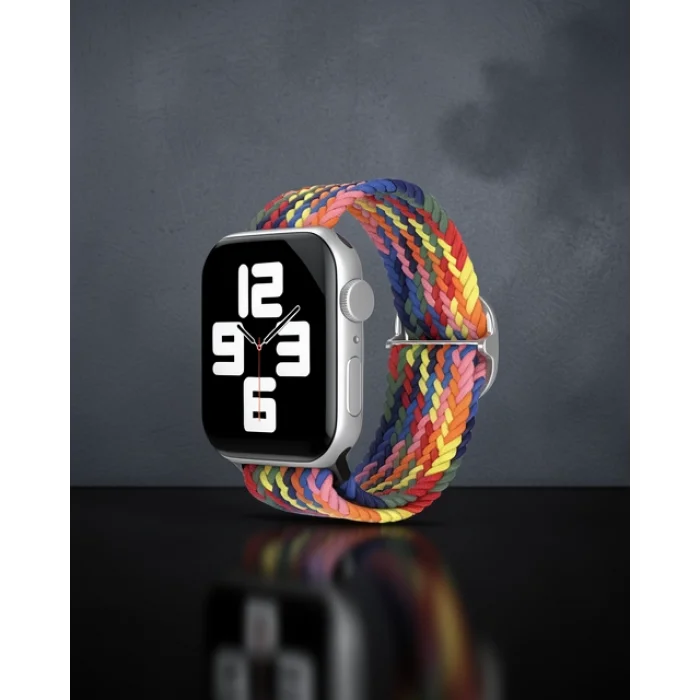 Apple Watch 42mm Kordon - Siyah-Kırmızı-Sarı
