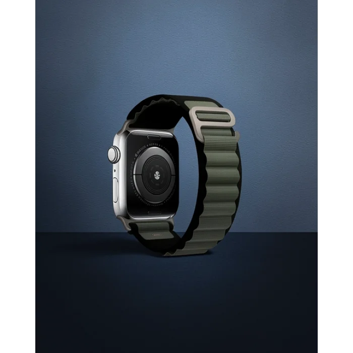 Apple Watch 42mm Mountain Kordon - Siyah Yeşil