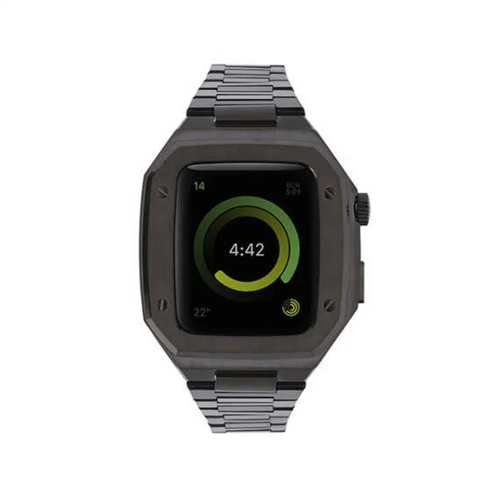 Apple Watch 44mm Metal Petek Kasalı Kordon (saat Değildir) - Siyah