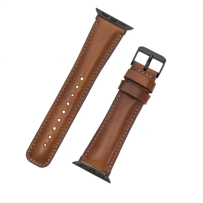 Apple Watch Uyumlu Deri Kordon 38-40-41mm RTST2EF Taba