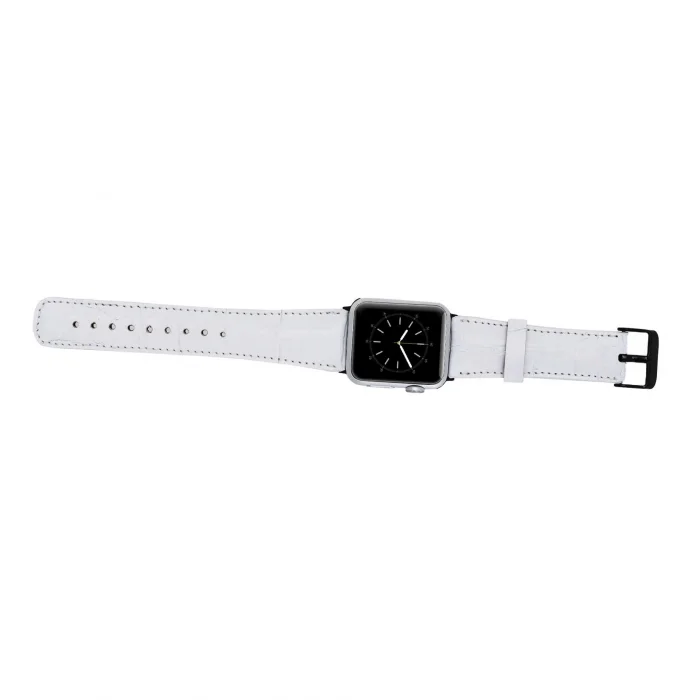 Apple Watch Uyumlu Deri Kordon 42-44-45mm F3 Beyaz