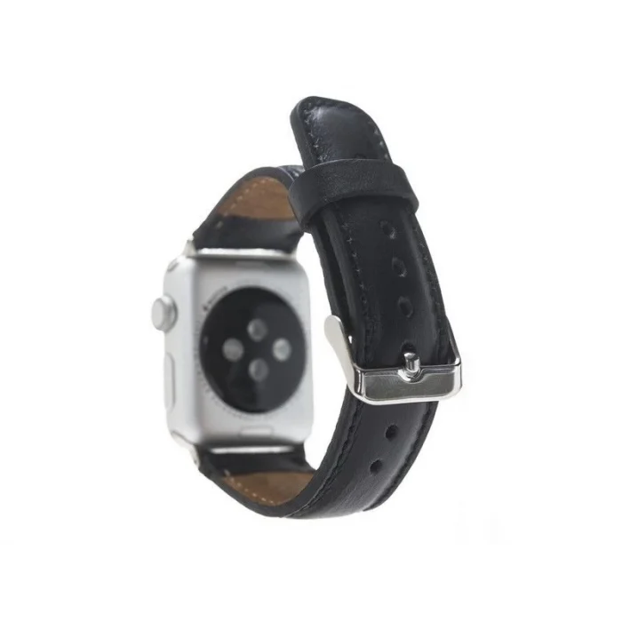 Apple Watch Uyumlu Deri Kordon 42-44-45mm RST1 Siyah