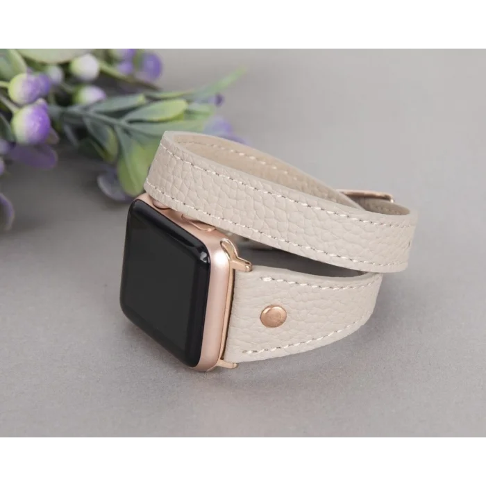 Apple Watch Uyumlu Deri Kordon 42-44-45mm Slim DTRT ERC3