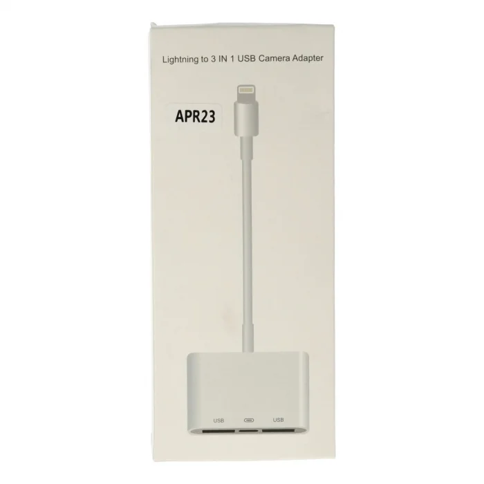 Apr23 Iphone Otg 3in1 - Beyaz