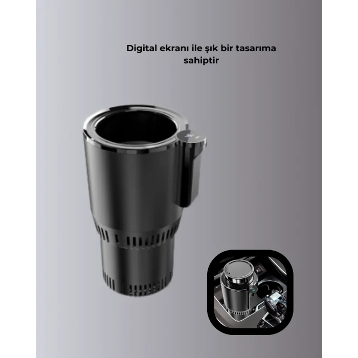 Araba Bardaklığı Isıtma Soğutma Ayarlı Çakmak Girişli Akıllı Model