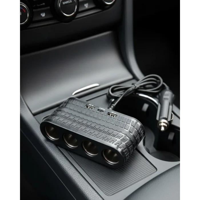 Araç İçi Güç Dağıtıcı 4 Çakmaklık 2 USB 1 Type C Şarj Ünitesi