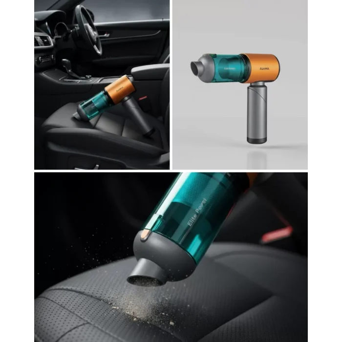 Araç İçin El Tipi Süpürge Güçlü Motor ve Uzun Pil Ömrü