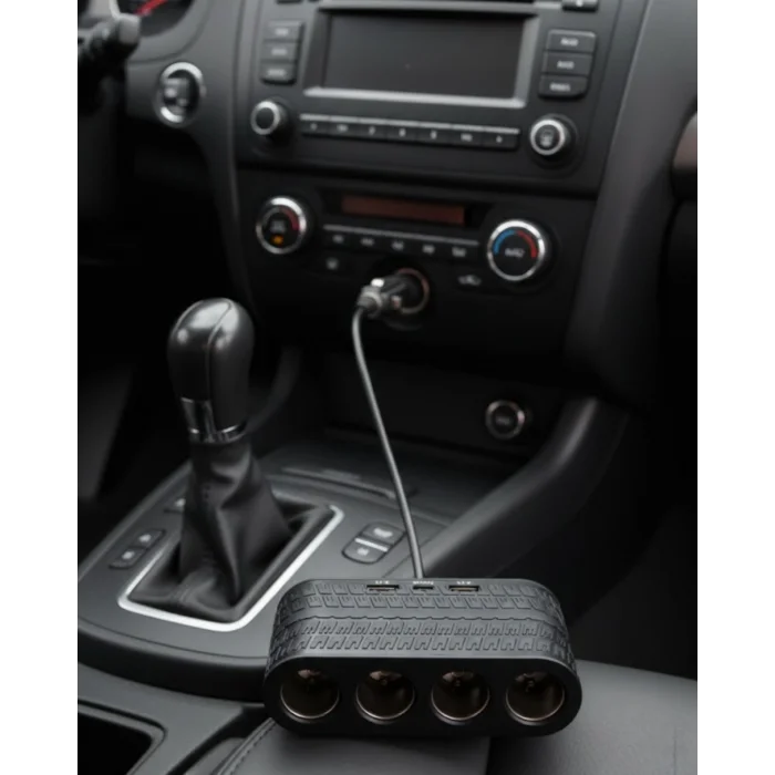 Araçlar İçin 4’lü Çakmak Çoklayıcı Type C USB ve Koruma Sistemli