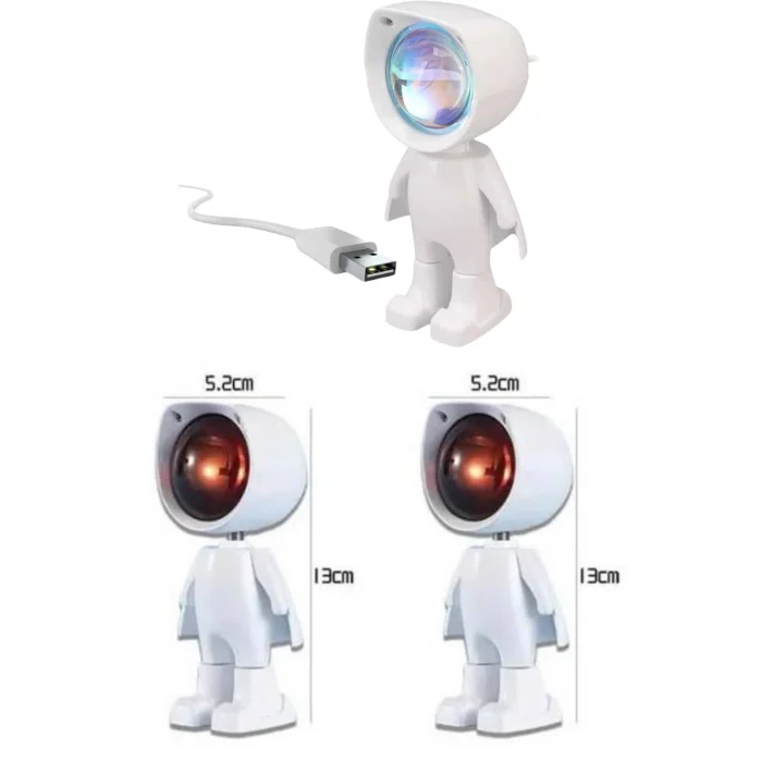 Astronot Işık Projektörü Gökkuşağı Projeksiyon Gece Lambası Hediyelik