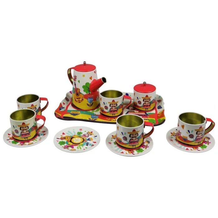 ATF-996-7A-10A 14 PRÇ.DESENLİ METAL ÇAY KAHVE