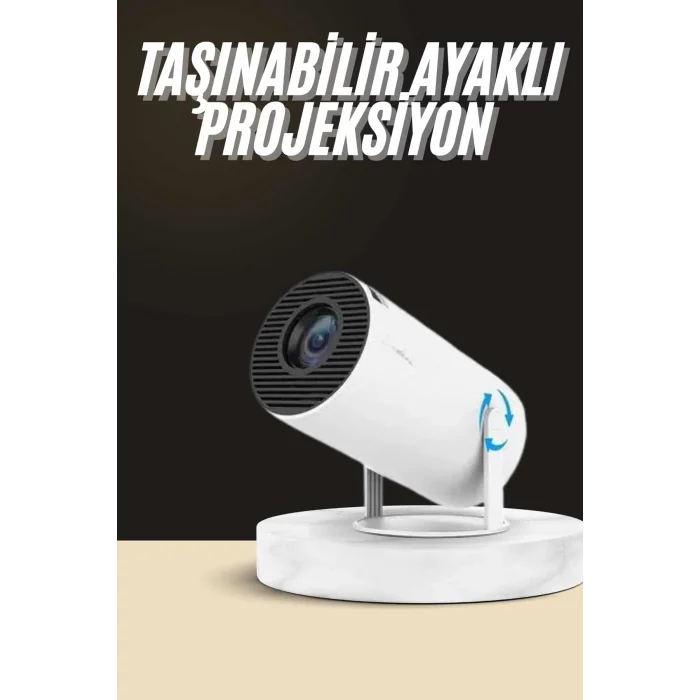 Ayaklı Projeksiyon Taşınabilir Mini Projektör Sinema Projektörü Android