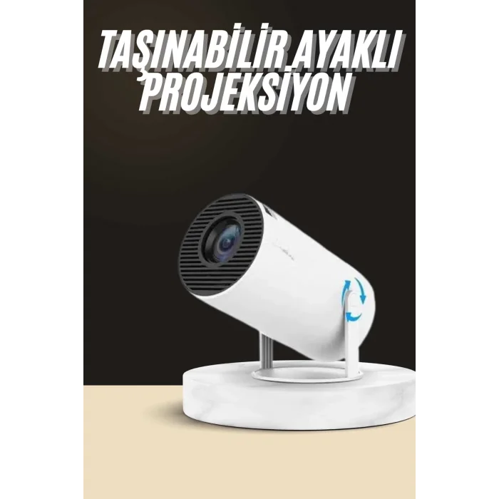 Ayaklı Projeksiyon Taşınabilir Mini Projektör Sinema Projektörü Android