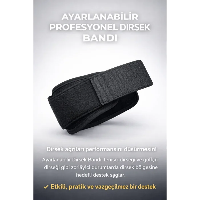 Ayarlanabilir Profesyonel Dirsek Bandı – Tenisçi & Golfçü Dirseği İçin Güçlü Destek