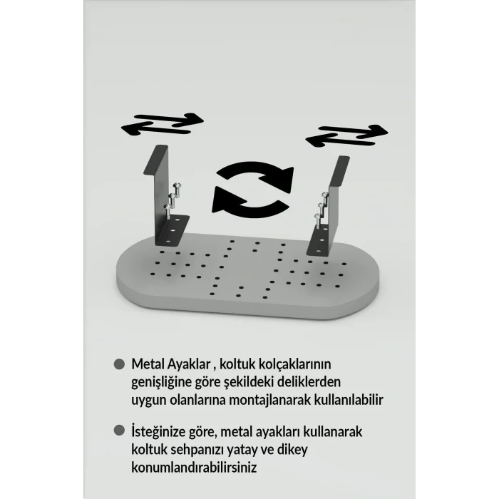 Ayarlanabilir Yan Sehpa Gordion Gri