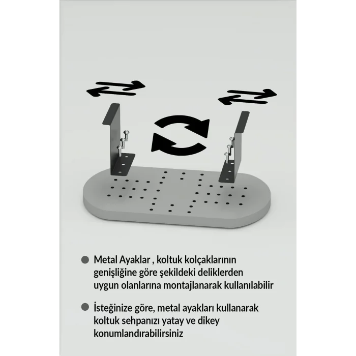 Ayarlanabilir Yan Sehpa Krem Bej