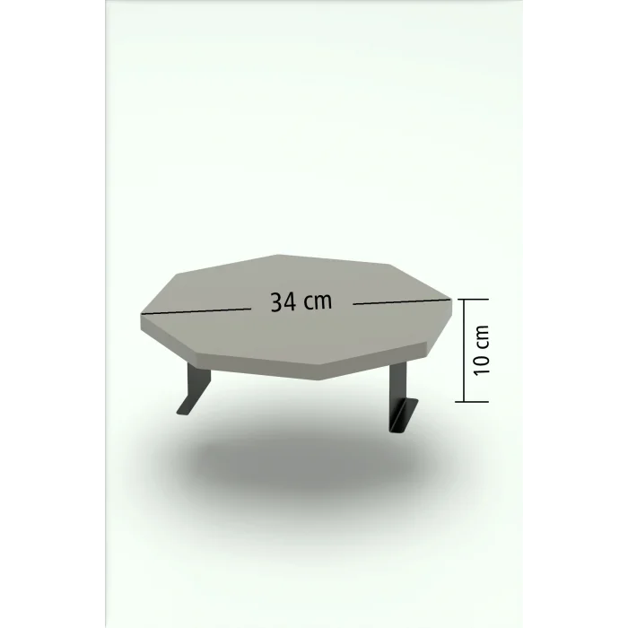 Ayarlanabilir Yan Sehpa Sekizgen Beyaz