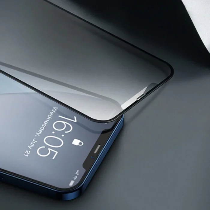 Baseus 0.25MM İPhone 12-12 PRO 6.1 3D Full Tempered Cam Ekran Koruyucu 2adet-(5775)