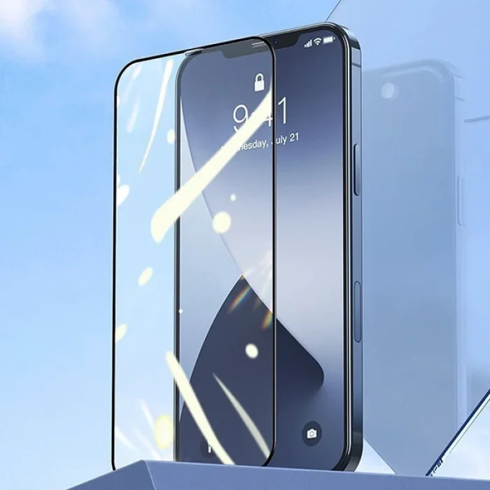 Baseus 0.25MM İPhone 12-12 PRO 6.1 3D Full Tempered Cam Ekran Koruyucu 2adet-(5775)