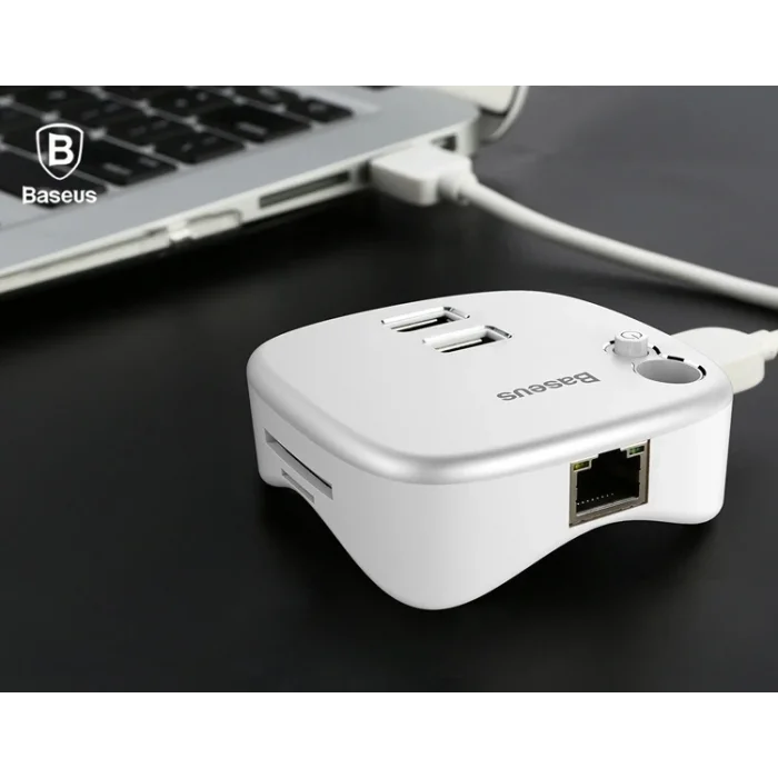 Baseus Çok Fonsiyonlu Notebook Adaptörü Hub Dual USB 3.0 RJ45 TF/SD-(5775)