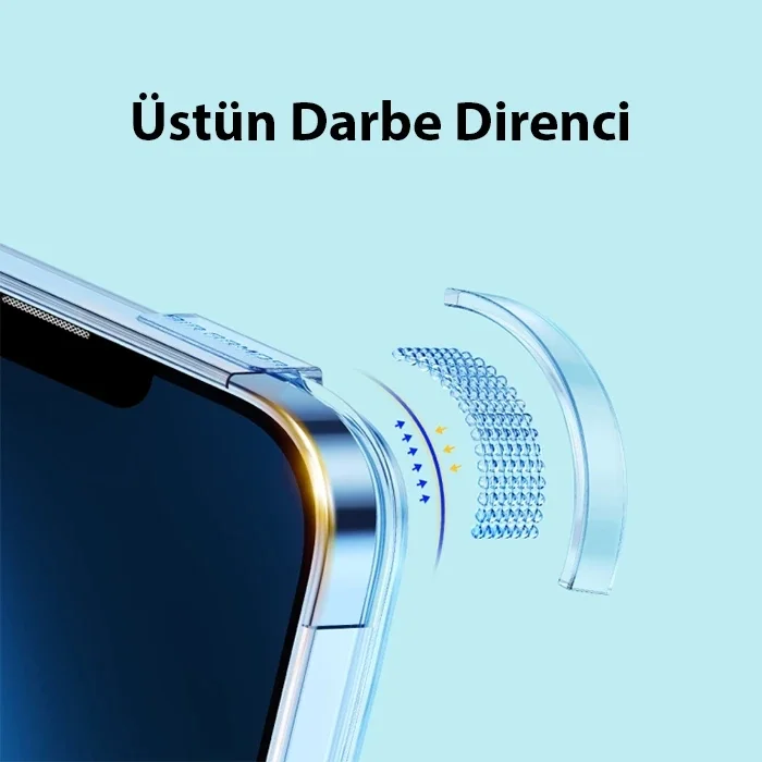 Baseus Crystal iPhone 14 Plus 6.7 Magsafe Silikon Kılıf + Tempered Ekran Koruyucu Set-(5775)